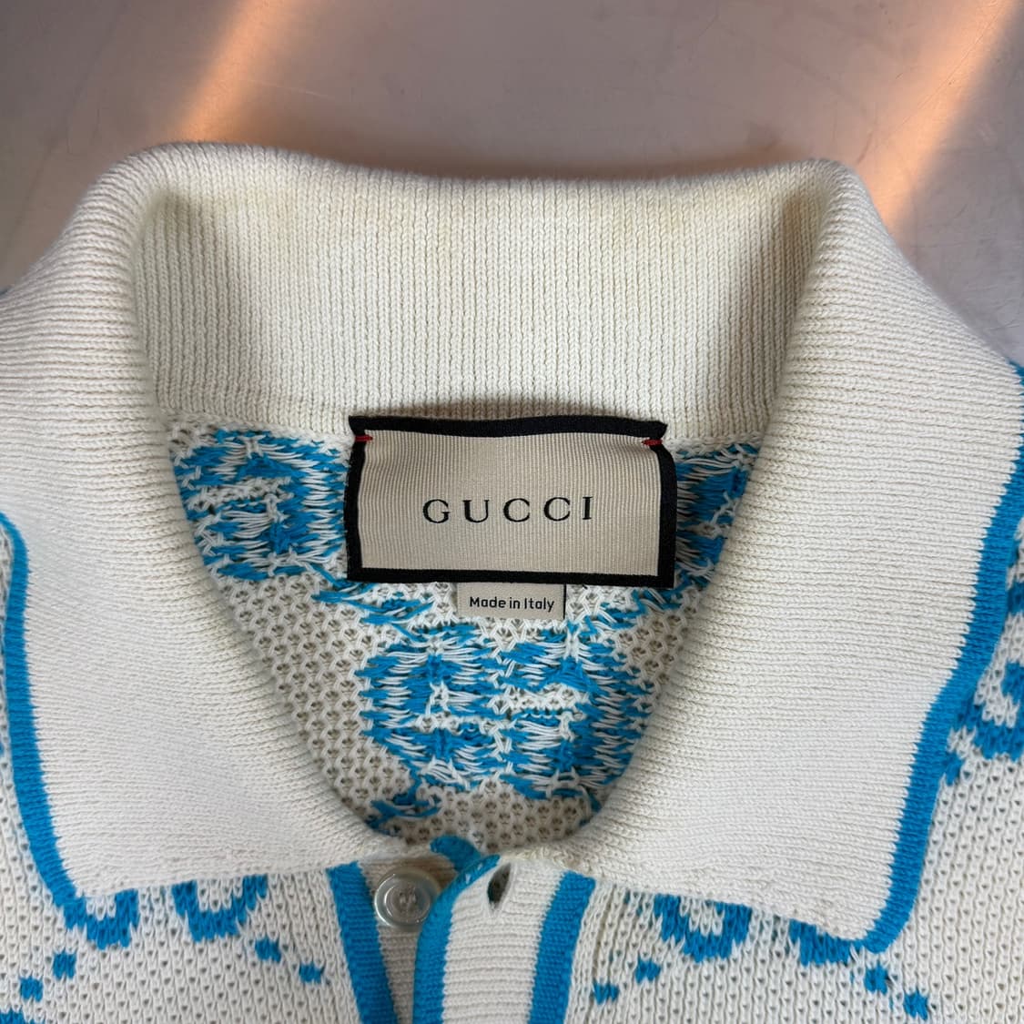 [리오브] 구찌 GG 코튼 인타르시아 니트 카라티셔츠 상품이미지4