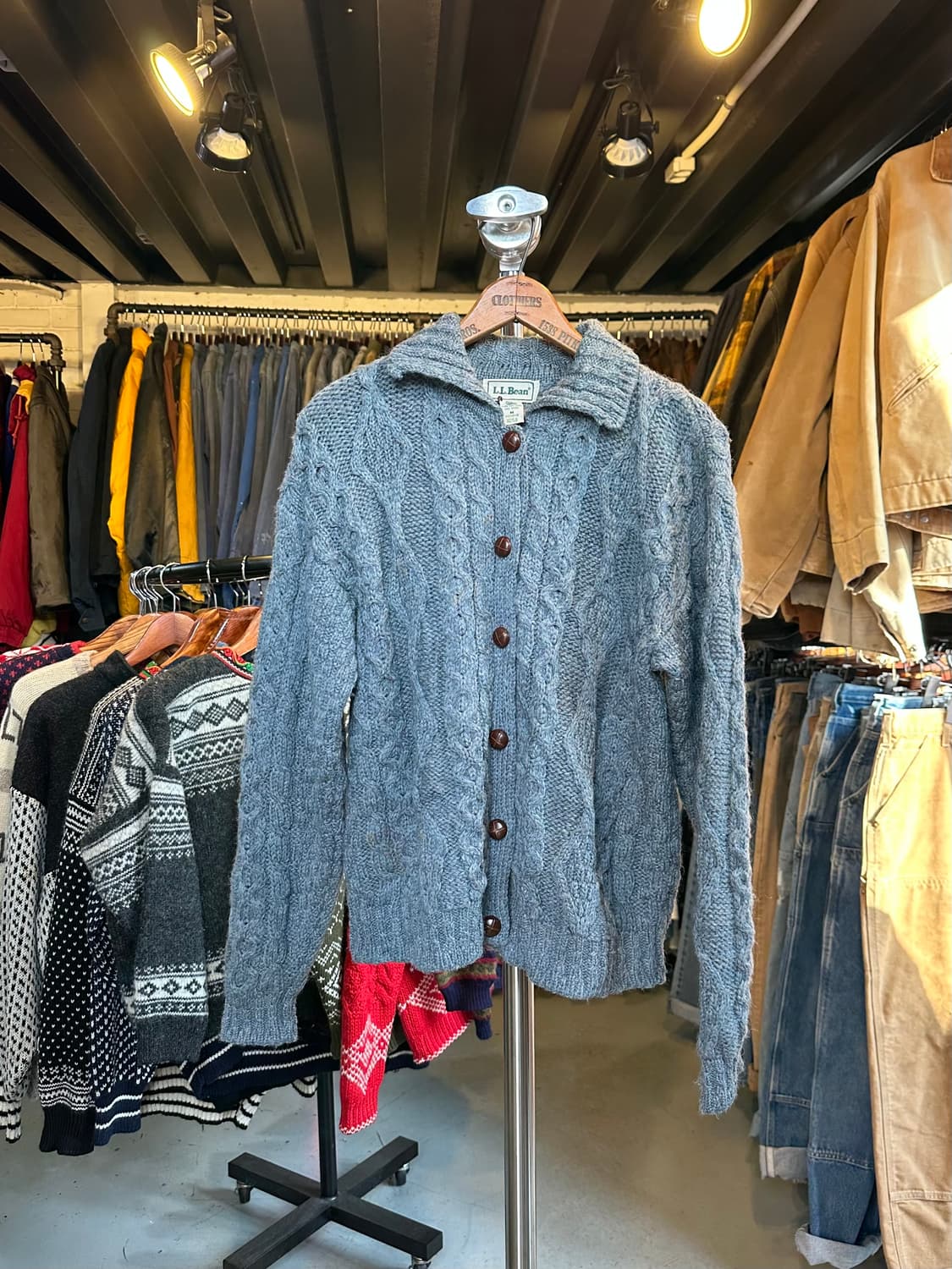 엘엘빈 헤비 울 피셔맨 스웨터 가디건 우먼스 상품이미지1