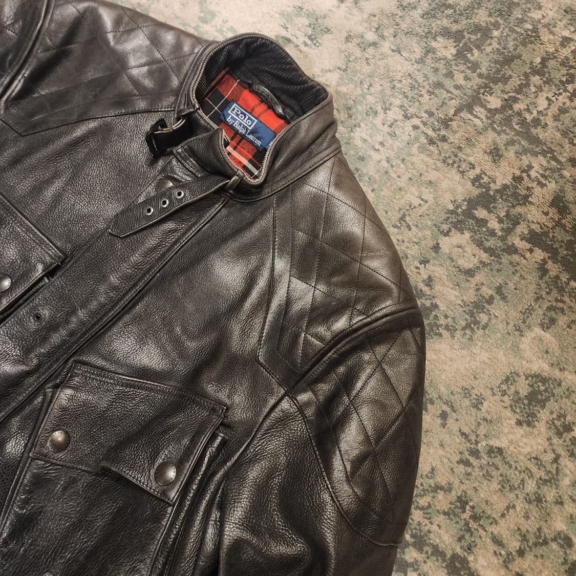 90s 오리지날 폴로 모터사이클 레더자켓 상품이미지5