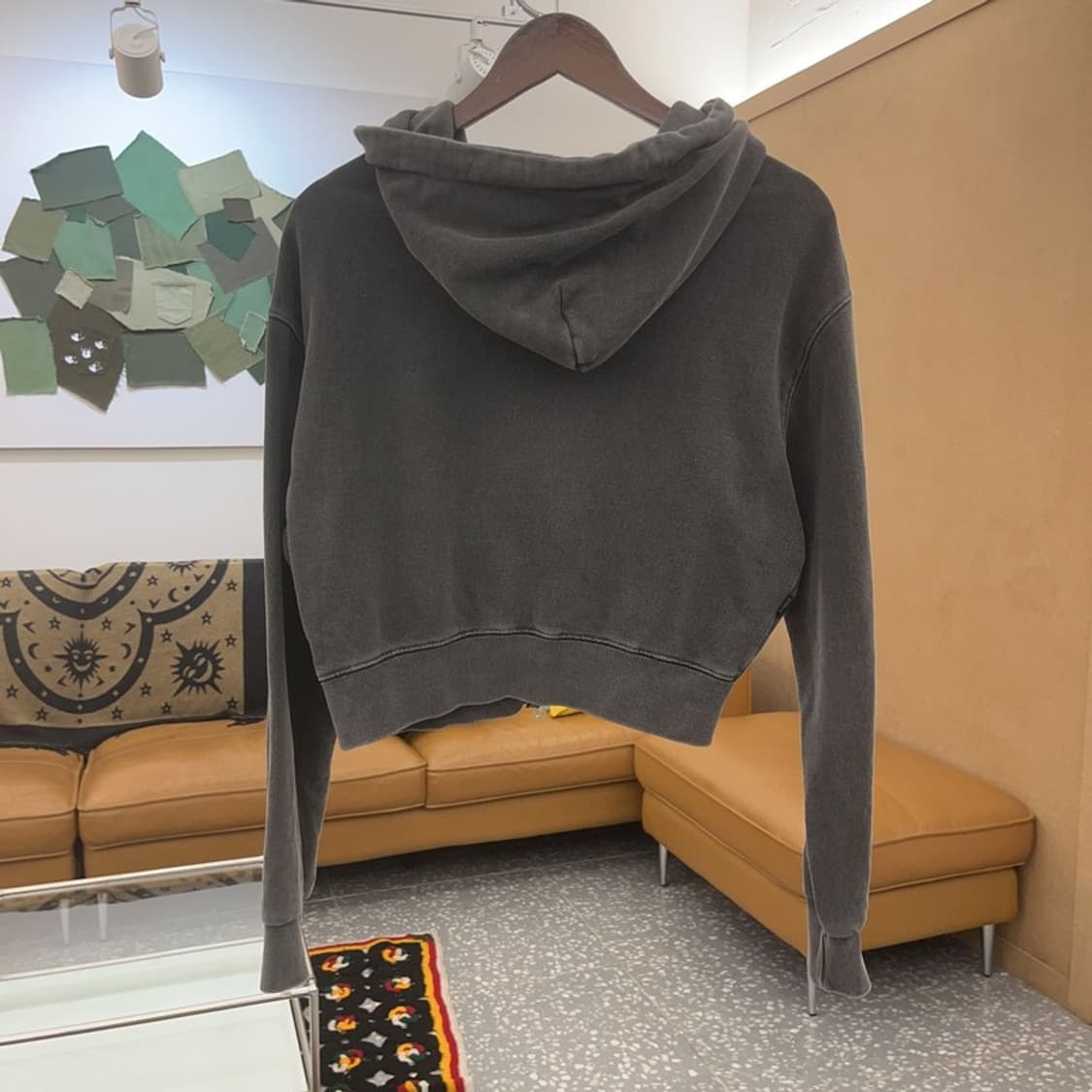 꼼파뇨 빈티지 피그먼트 키치 히피 프린팅 크롭 후드 집업 M C07489 상품이미지4