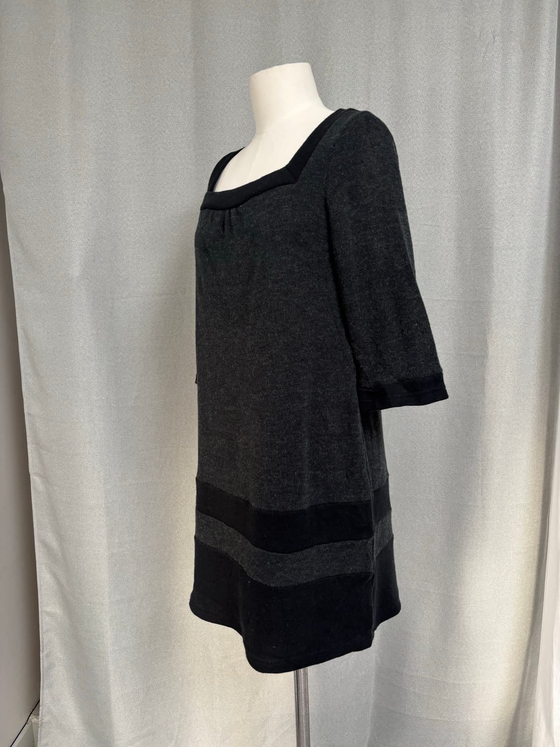 grove 스퀘어 7부 밑단 배색 원피스 상품이미지7