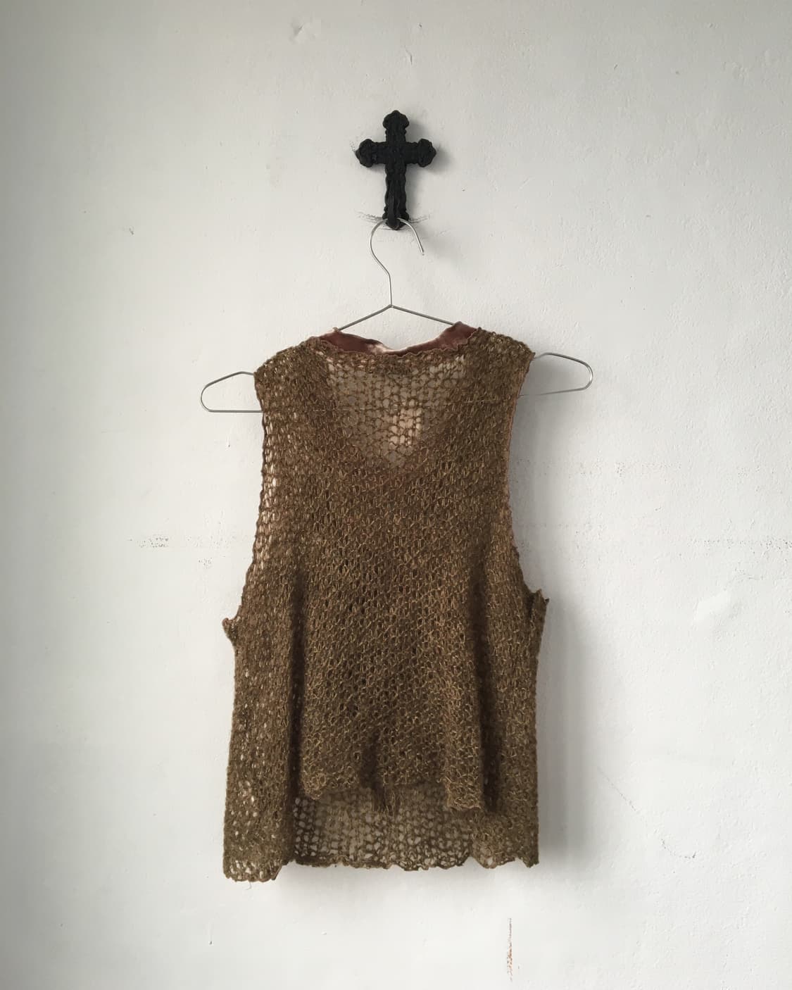 Corsage point net knit sleeveless 상품이미지3