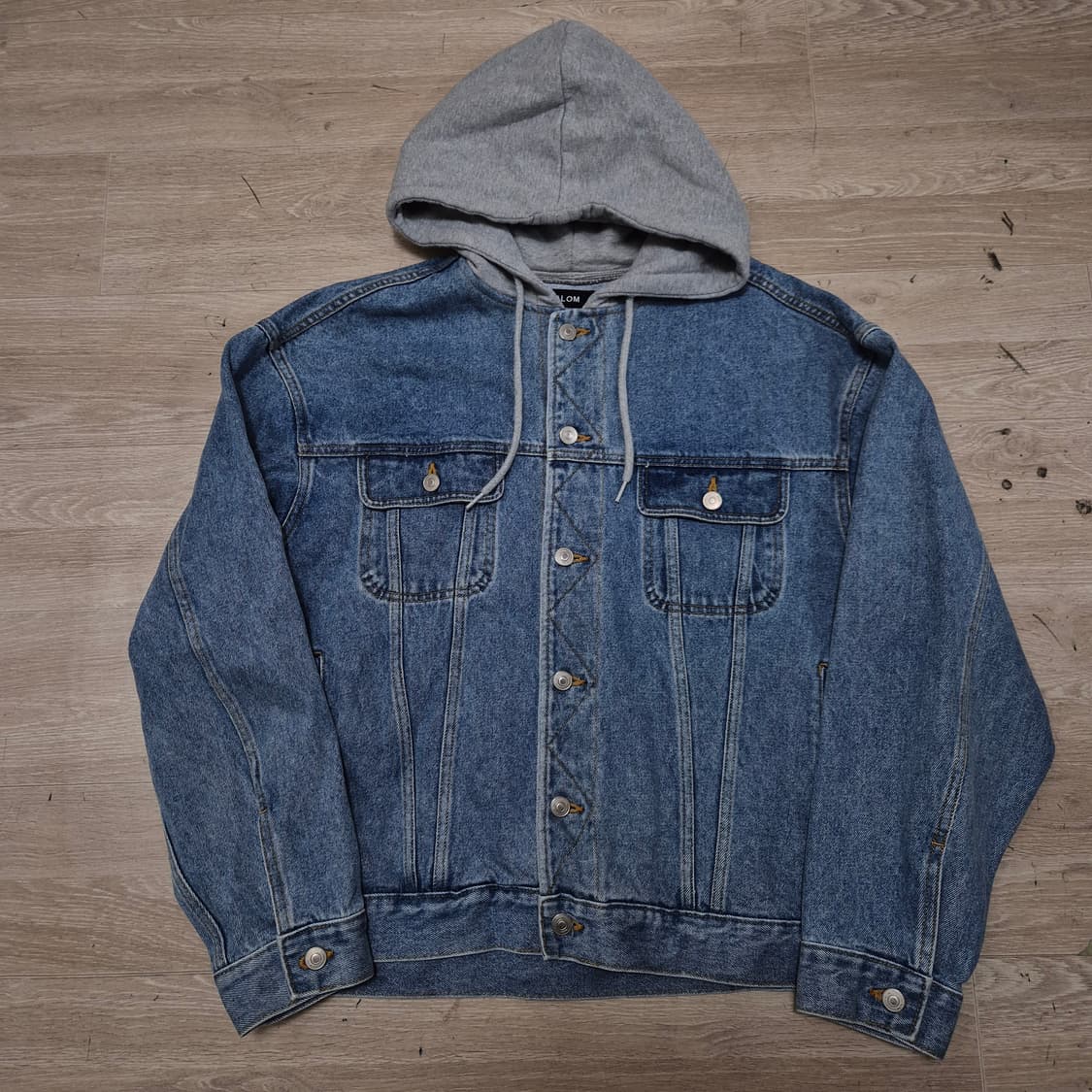 ALOM 알롬 후드 트러커 데님 청자켓 L~XL 상품이미지1