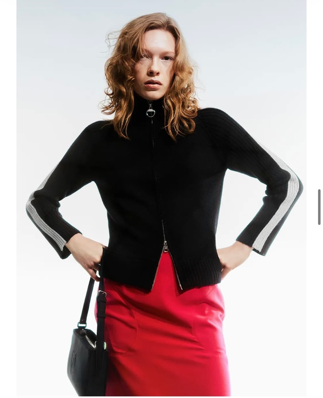 오픈  yy TWO-WAY ZIP TRACK KNIT JACKET 상품이미지4