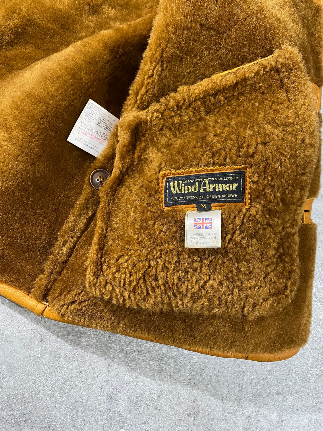 [M] 90s Wind Armor 윈드아머 리얼레더 시어링 카코트 상품이미지6