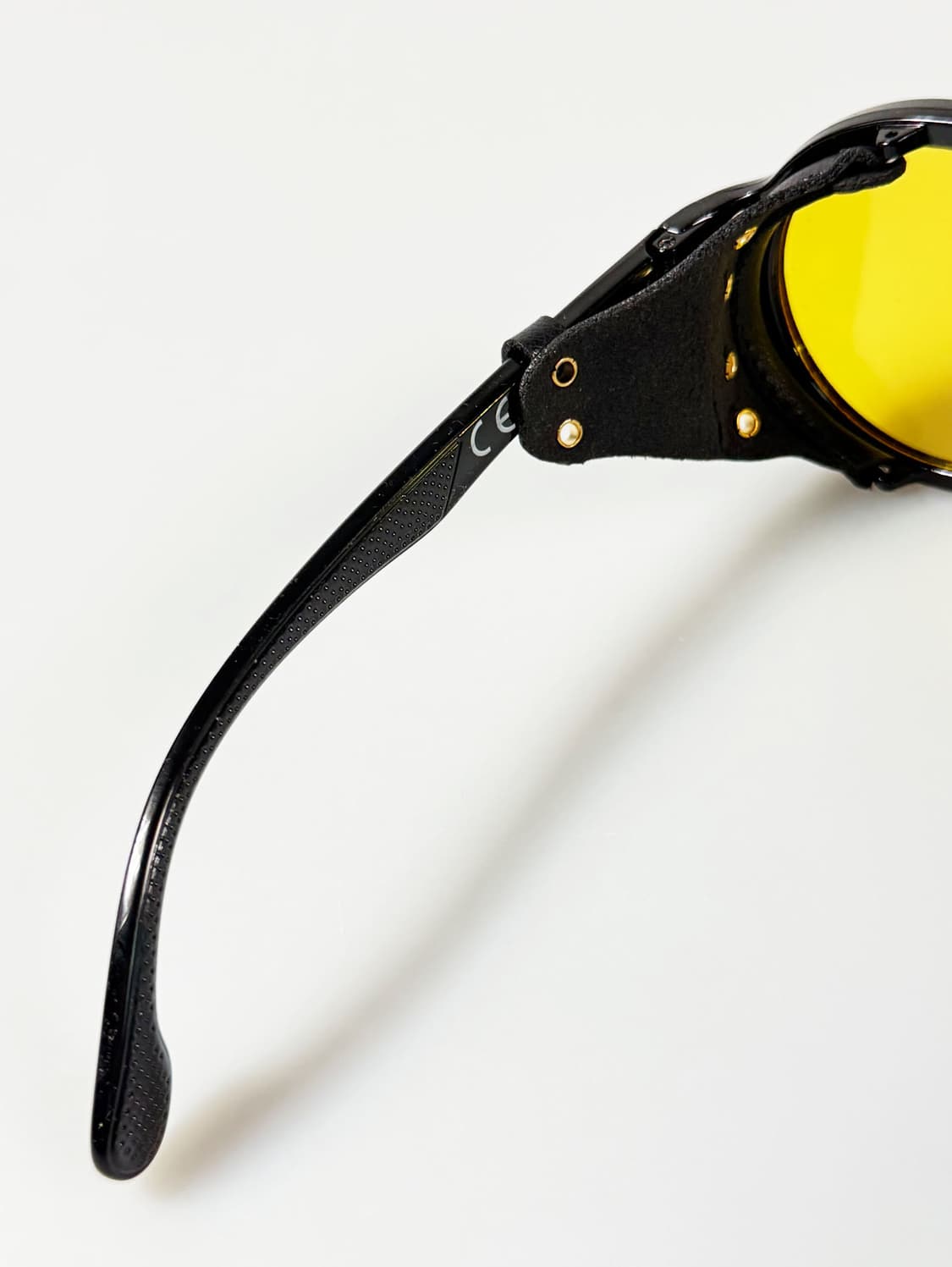 90s 블랙 더블 브릿지 레더 쉴드 라운드 고글 빈티지 틴트 선글라스 상품이미지7