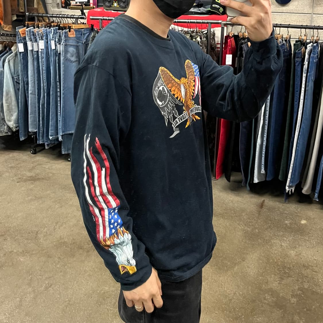 빈티지 바이크 프린팅 롱슬리브 (100-105) 상품이미지6