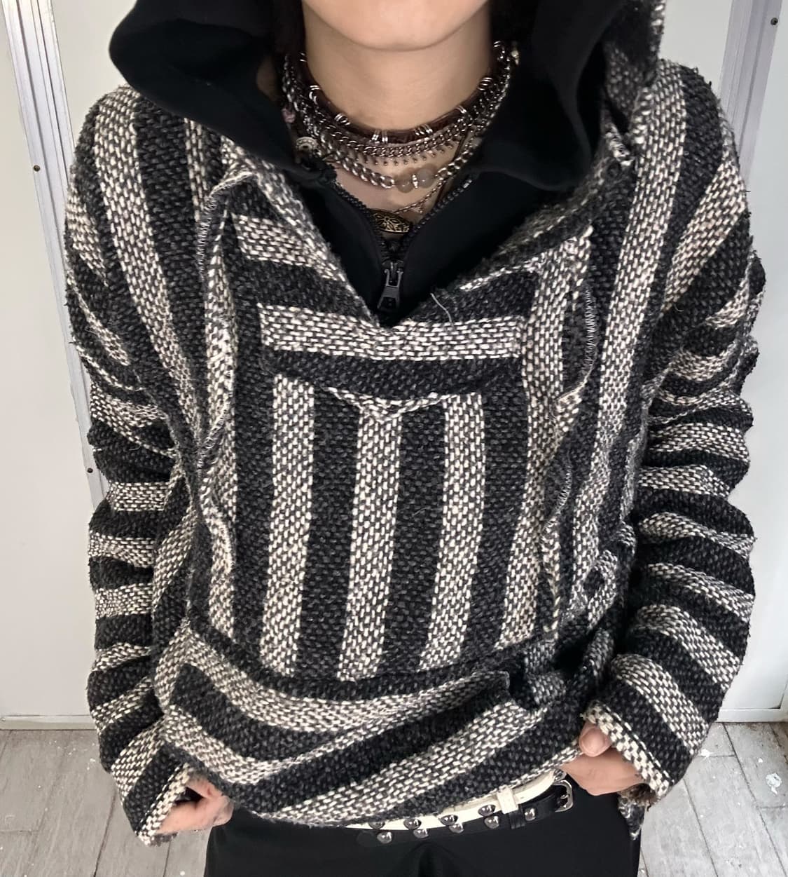 mexican hood black & gray 상품이미지1