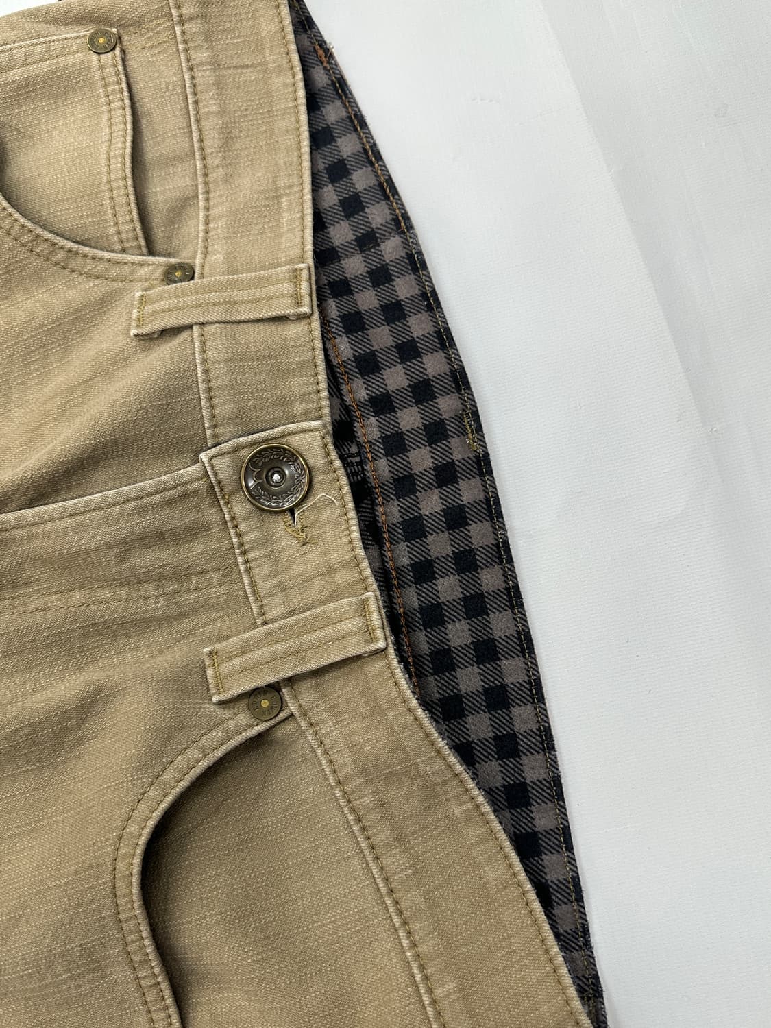 에드윈 체크 베이지 코튼 데님 팬츠 시티보이 아메카지 일본 빈티지 32 상품이미지8