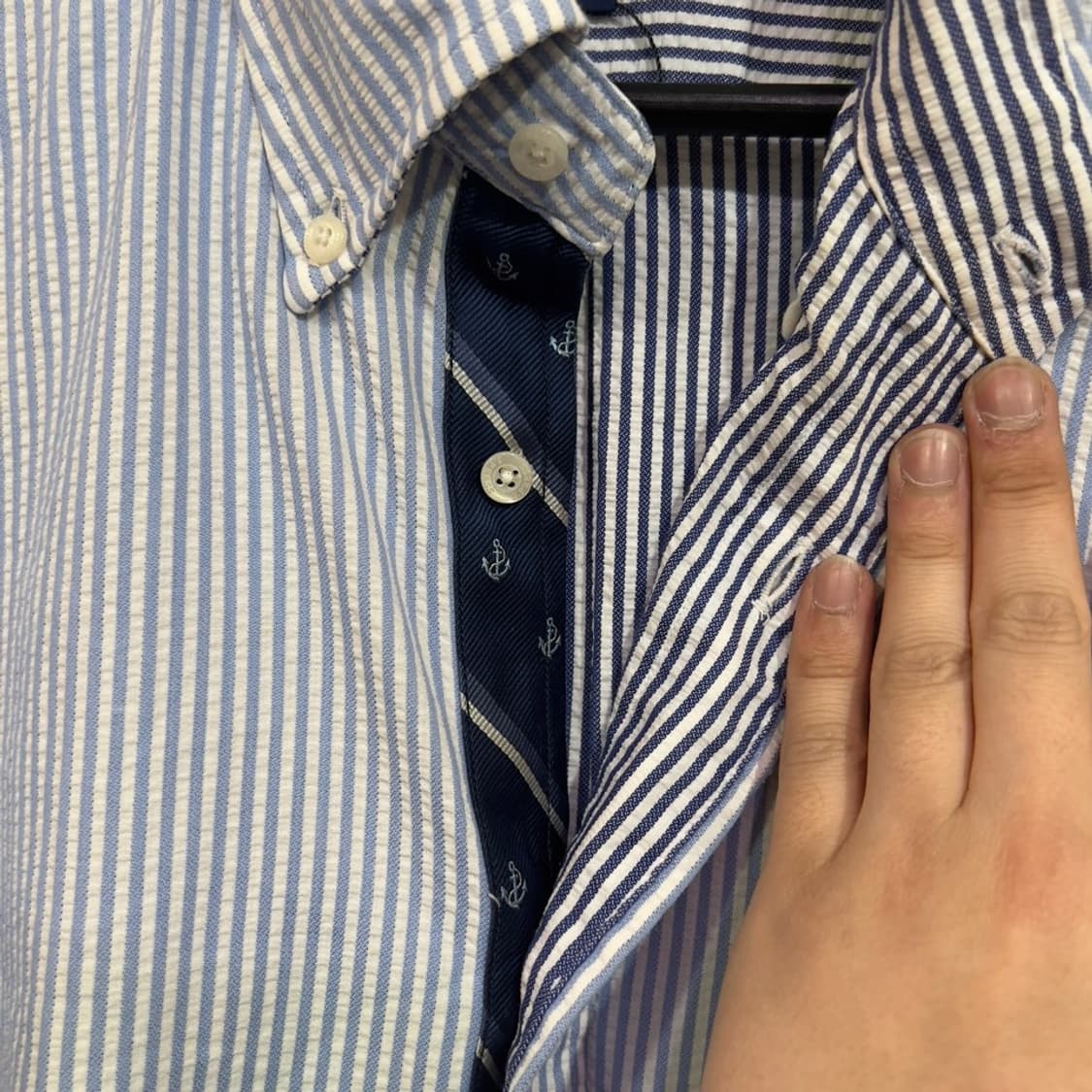 제이프레스 시어서커 스트라이프 반팔 셔츠 상품이미지8