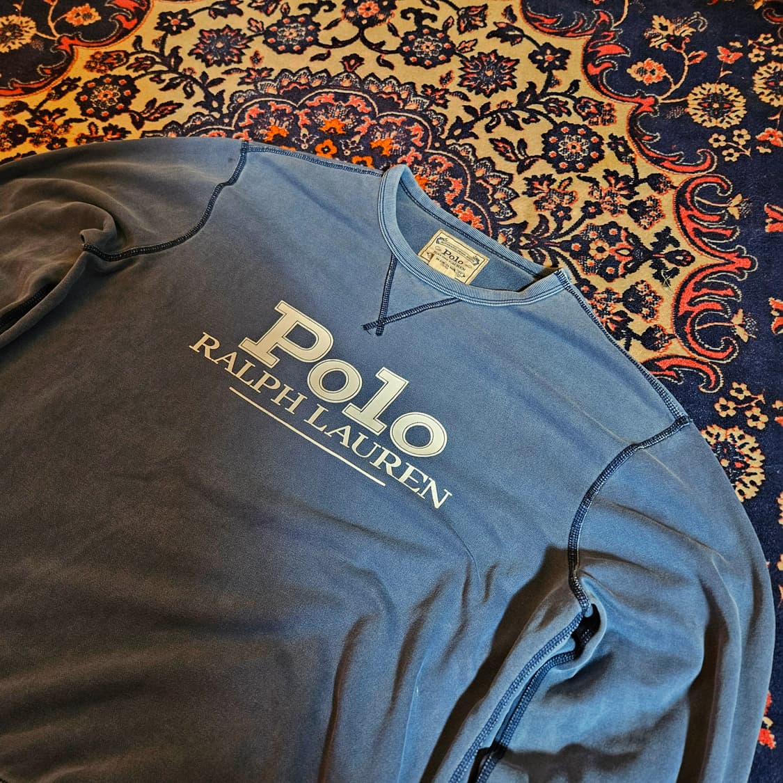 폴로랄프로렌 y2k 레터링 빈티지 스티치 맨투맨 M size 상품이미지2