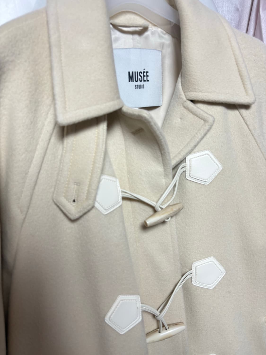 뮤제 아이보리 울 더플코트 상품이미지3