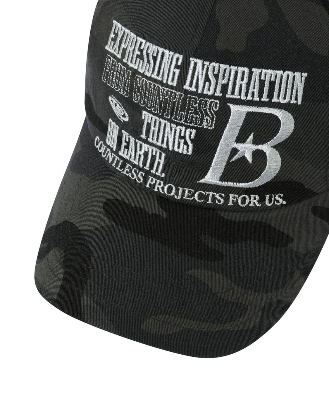 바우프 BAUF B LOGO 볼캡 모자 블랙 카모 상품이미지4