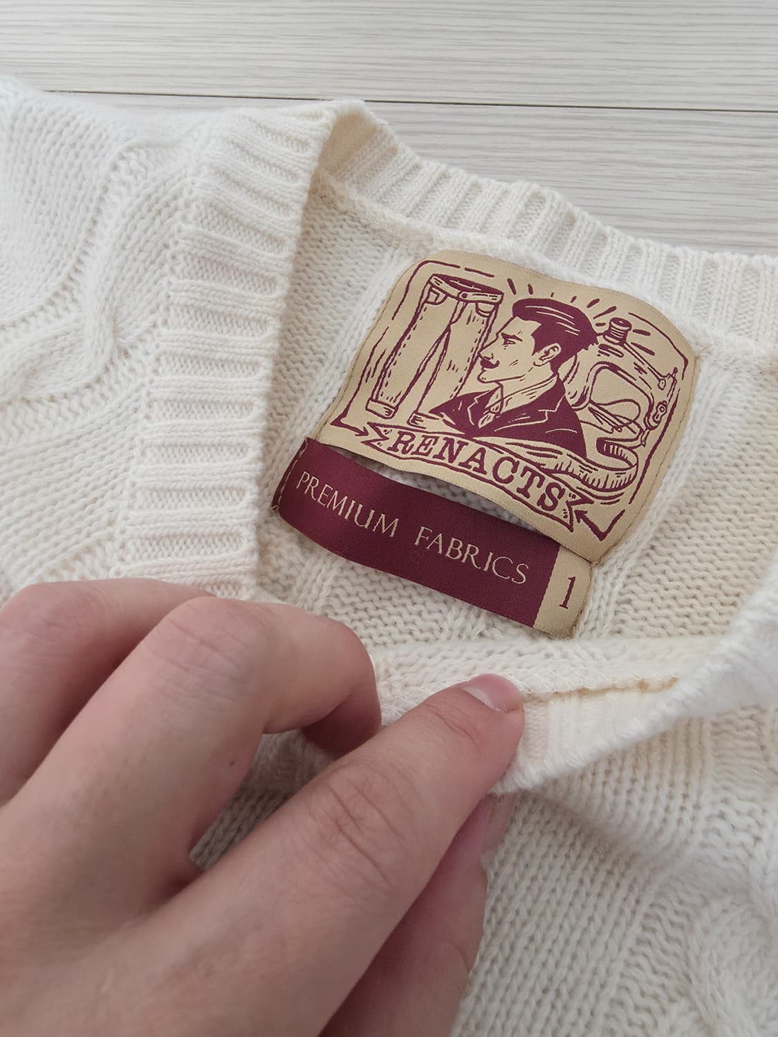 리넥츠 케이블 니트 아이보리  1 사이즈 (100~105) 상품이미지3