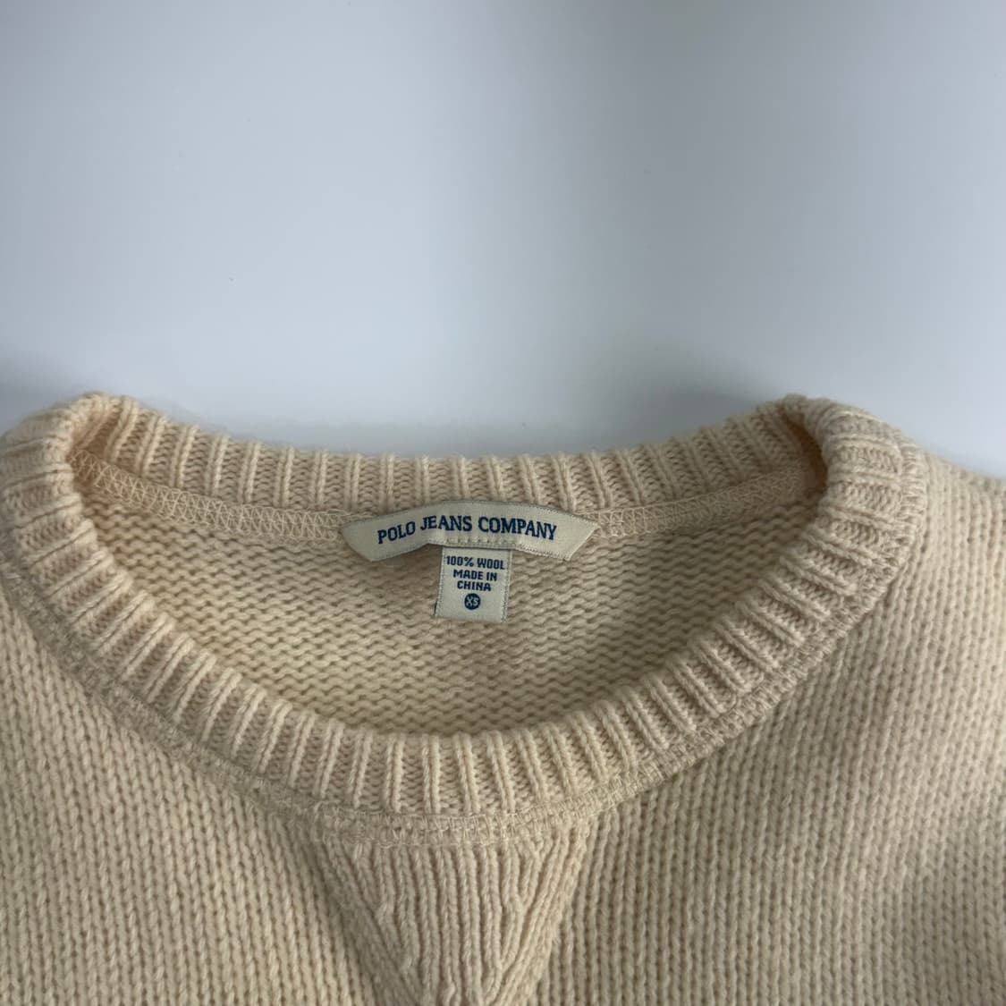 Polo jeans 폴로 진스 라이트 퍼플 로고 아이보리 니트 상품이미지5