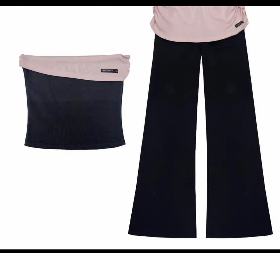 플리즈노팔로우 유나 레깅스 핑크 차콜 상품이미지1