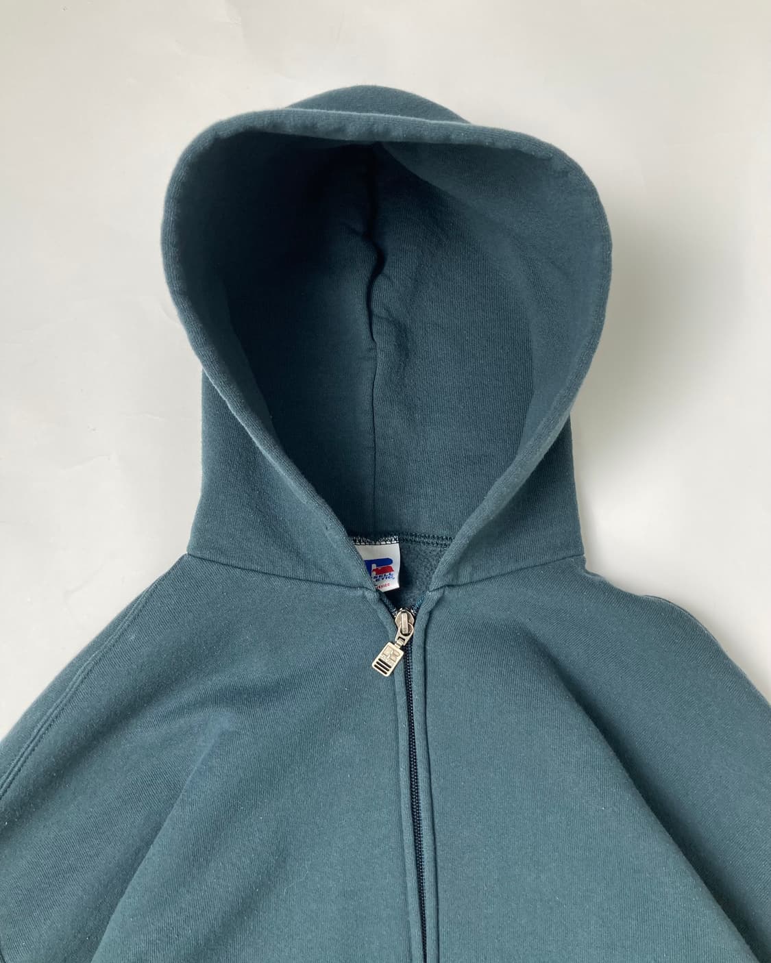 90s Russell Zip Up Hoodie (sage green) 상품이미지6