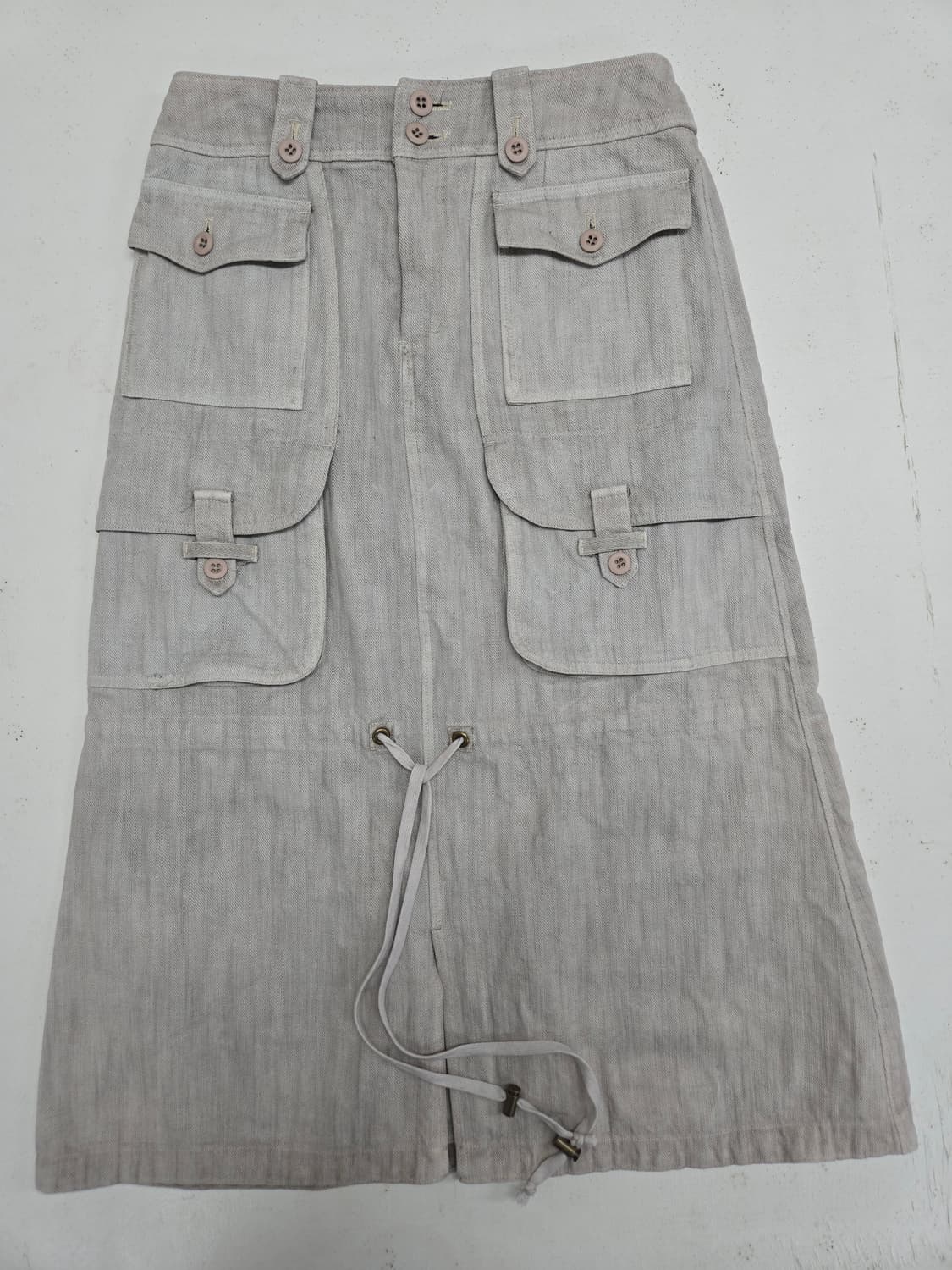 빈티지 포켓 디테일 면 스커트 상품이미지1