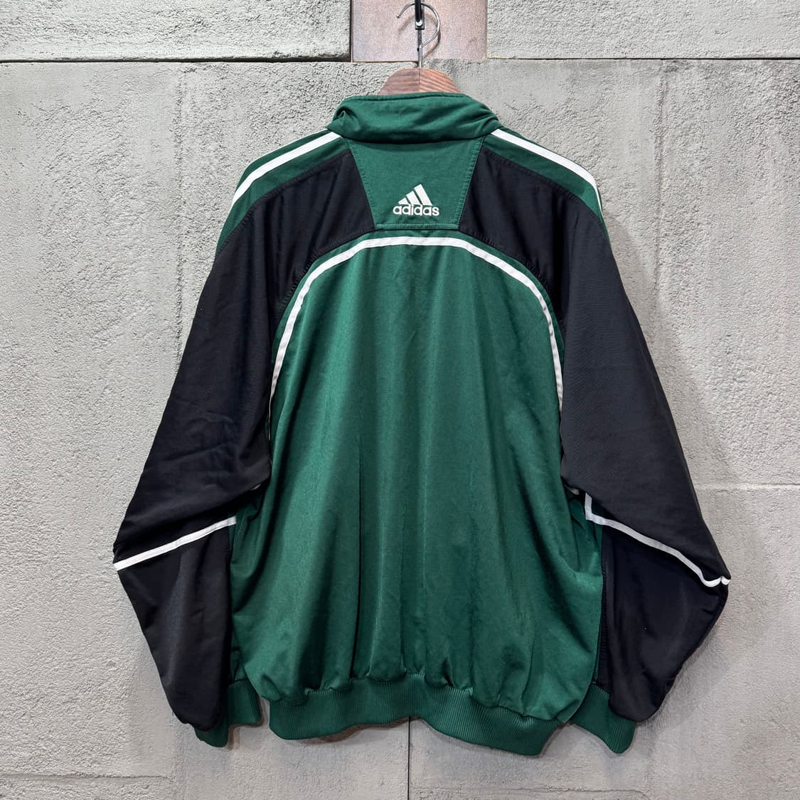 90s 아디다스 녹검 삼선 져지 트랙탑 (XL)   상품이미지5