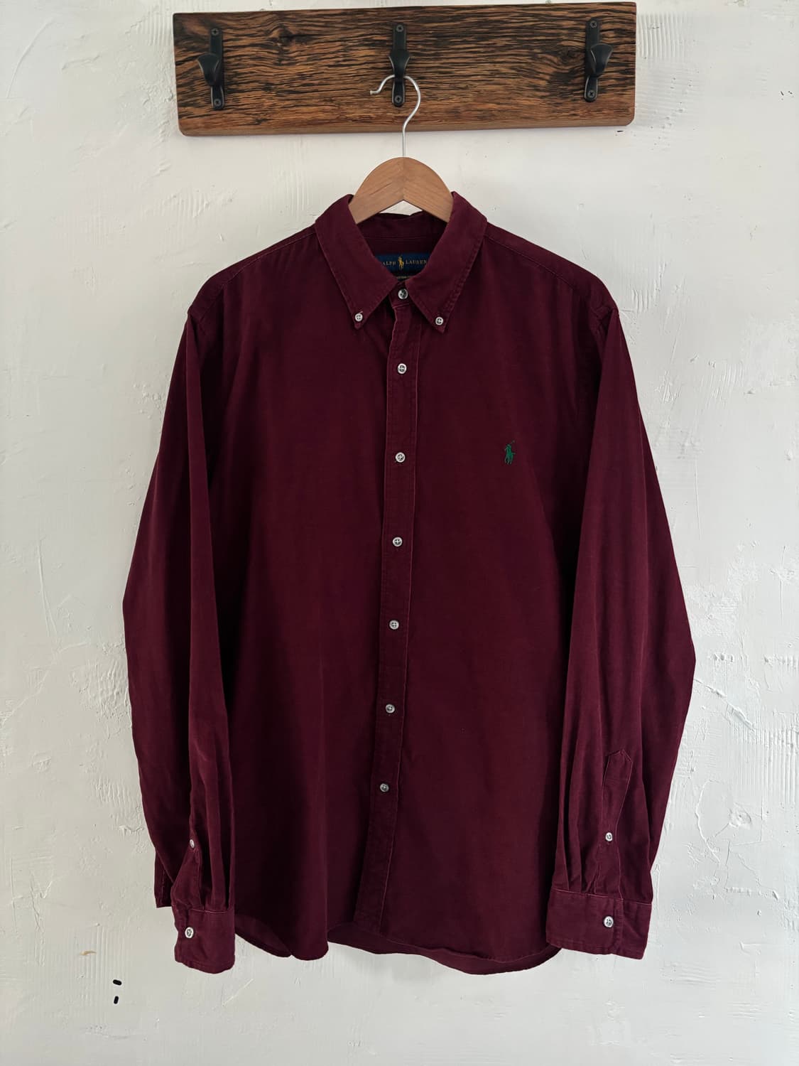 Polo 폴로 랄프로렌 신형 큐알 버건디 코듀로이 셔츠 상품이미지2
