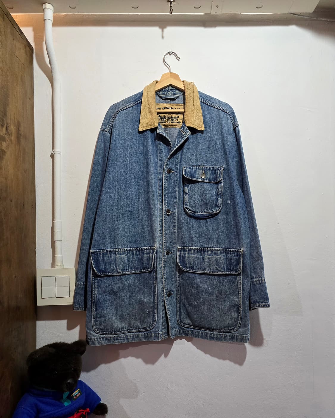 90s 리바이스 스웨이드 카라 데님 초어 자켓 (Levis) 상품이미지1
