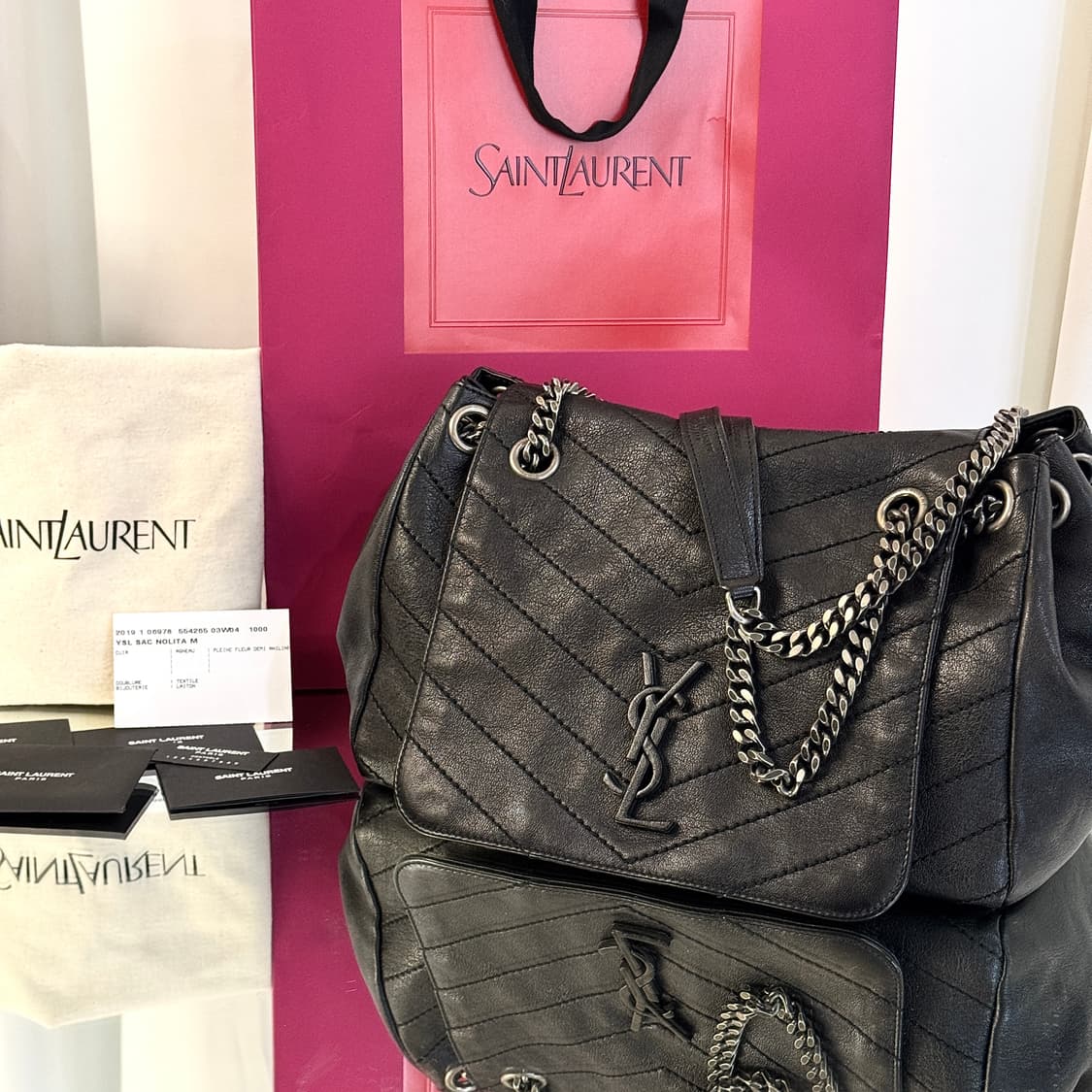 [정품] 입생로랑 니키백 미디움 블랙 신형 상품이미지1