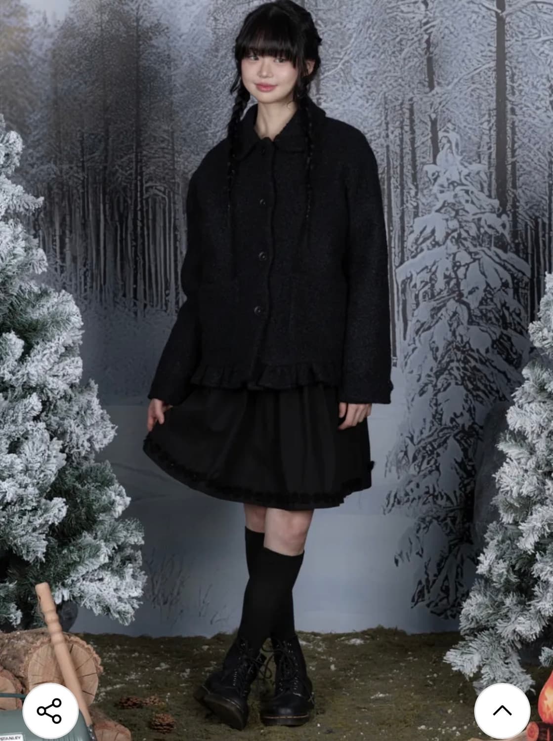 나이엔 라운드 플라켓 숏 코트 상품이미지2