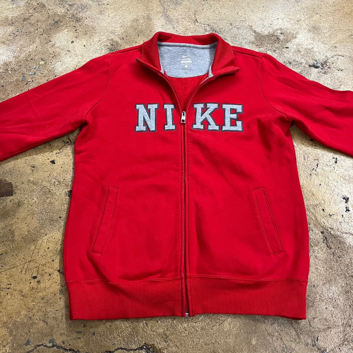 나이키 레드 코튼 면 집업 져지  상품이미지3