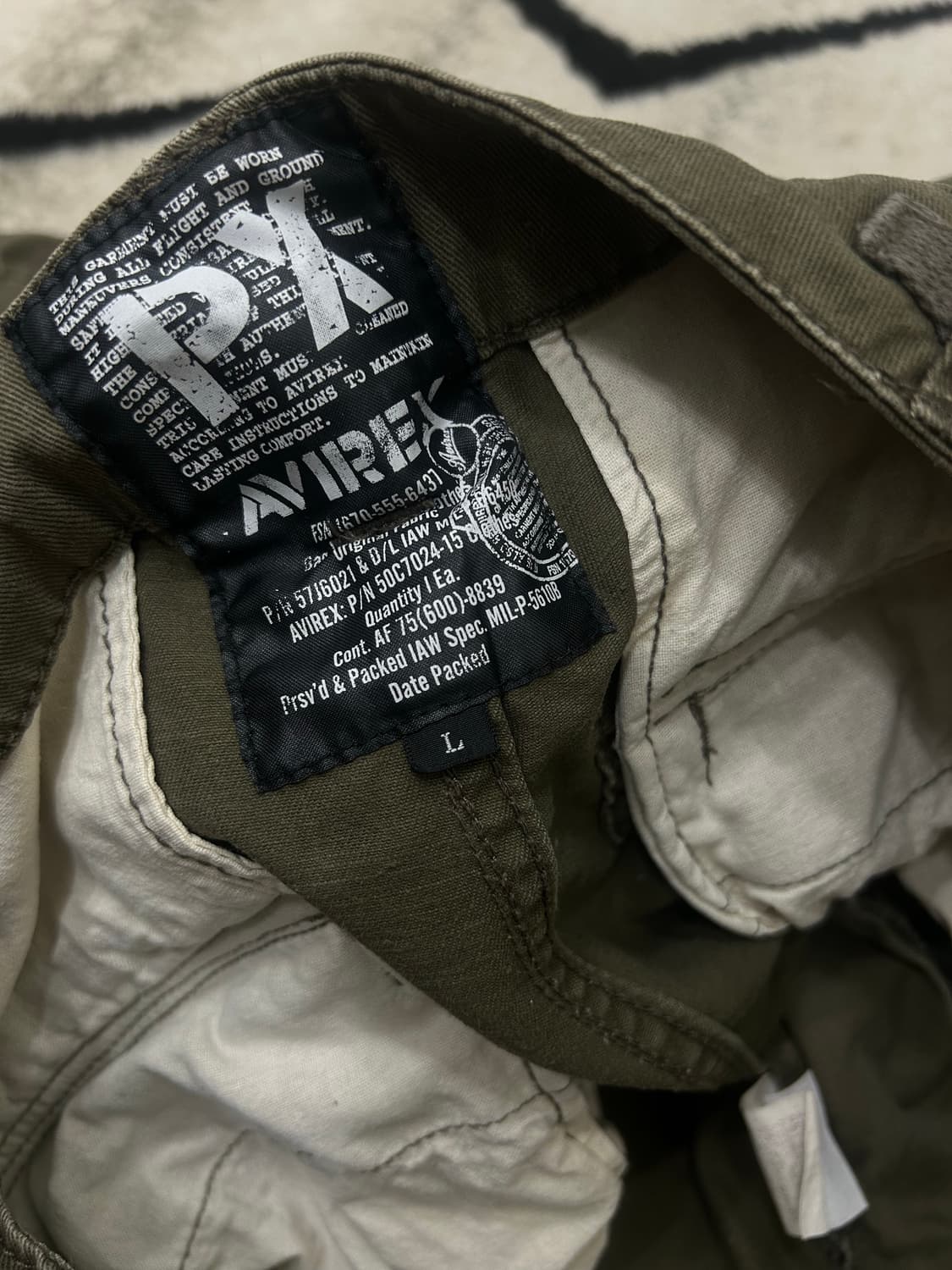 [L]아비렉스 유틸리티 카고 팬츠/카키 상품이미지4