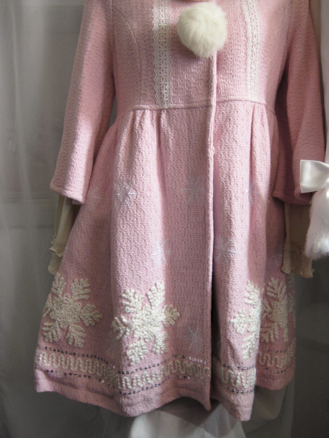 vintage pink coat 일본 빈티지 히메갸루 눈꽃 코트 로리타 상품이미지3