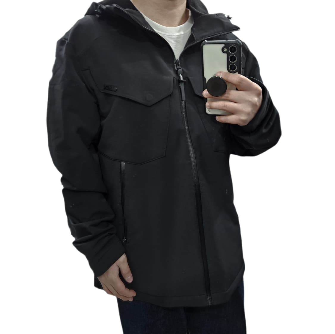 XXL GEOX 제옥스 후드 기능성 바람막이 올블랙 상품이미지1