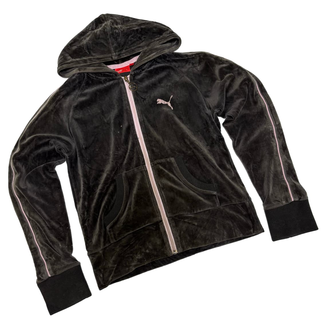 푸마(PUMA) 아카이브 벨벳 로즈 골드 후드 집업 상품이미지1