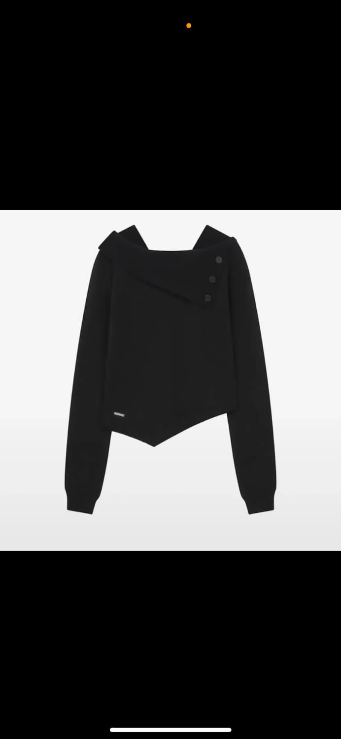 미세키서울 오블리크 라인 버튼 니트 블랙 새상품 하츠투하츠 착용 상품이미지2