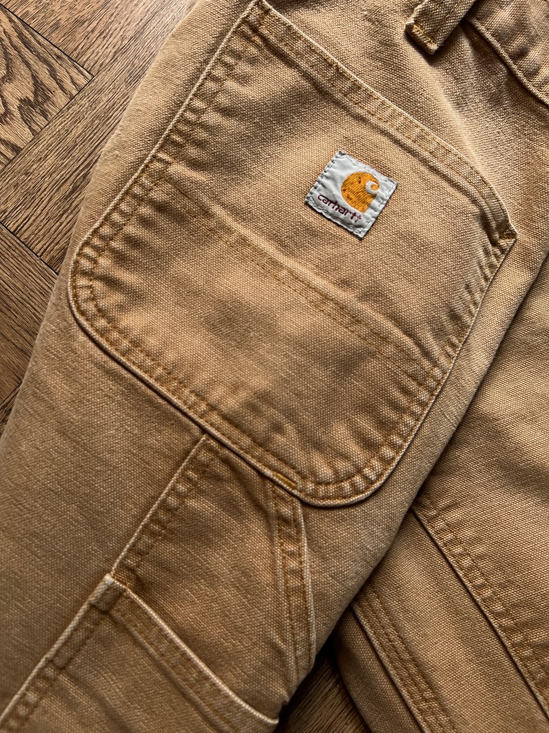 [36]칼하트 USA 빈티지 페이딩 브라운 더블니 워크 팬츠 상품이미지7