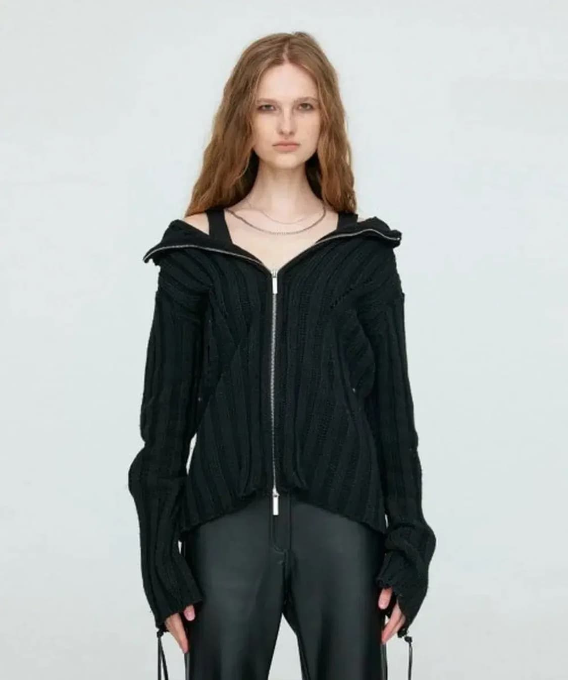 나체 니트 집업 상품이미지1