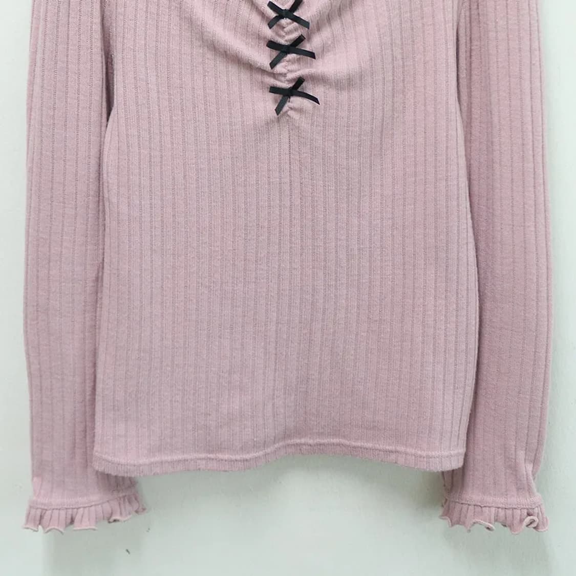 ANK ROUGE 딸기우유 발레코어 니트 블라우스 60547 상품이미지4