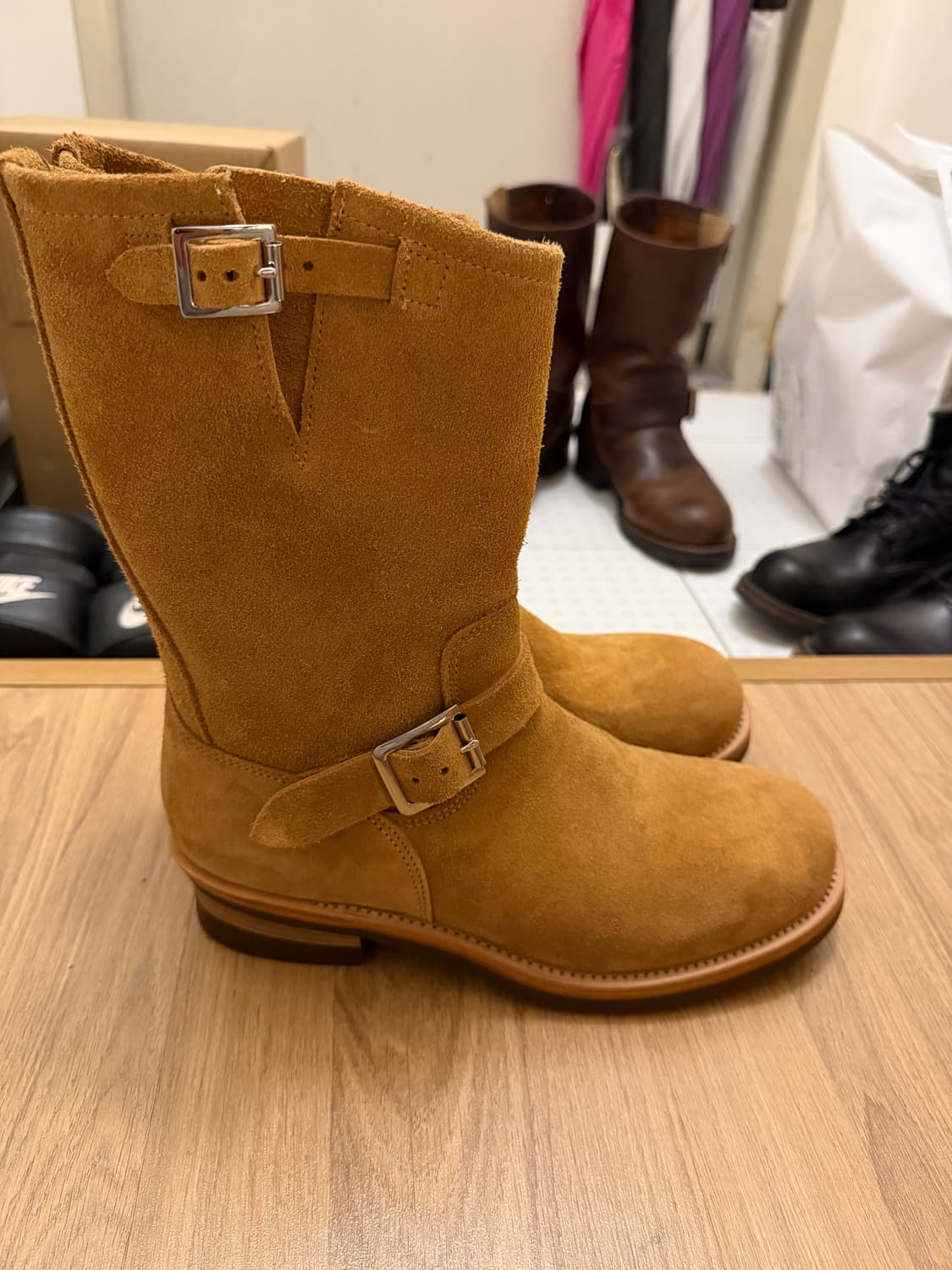 레이 코워크 ray kwok 스웨이드 엔지니어부츠 255-260 레드윙 상품이미지4