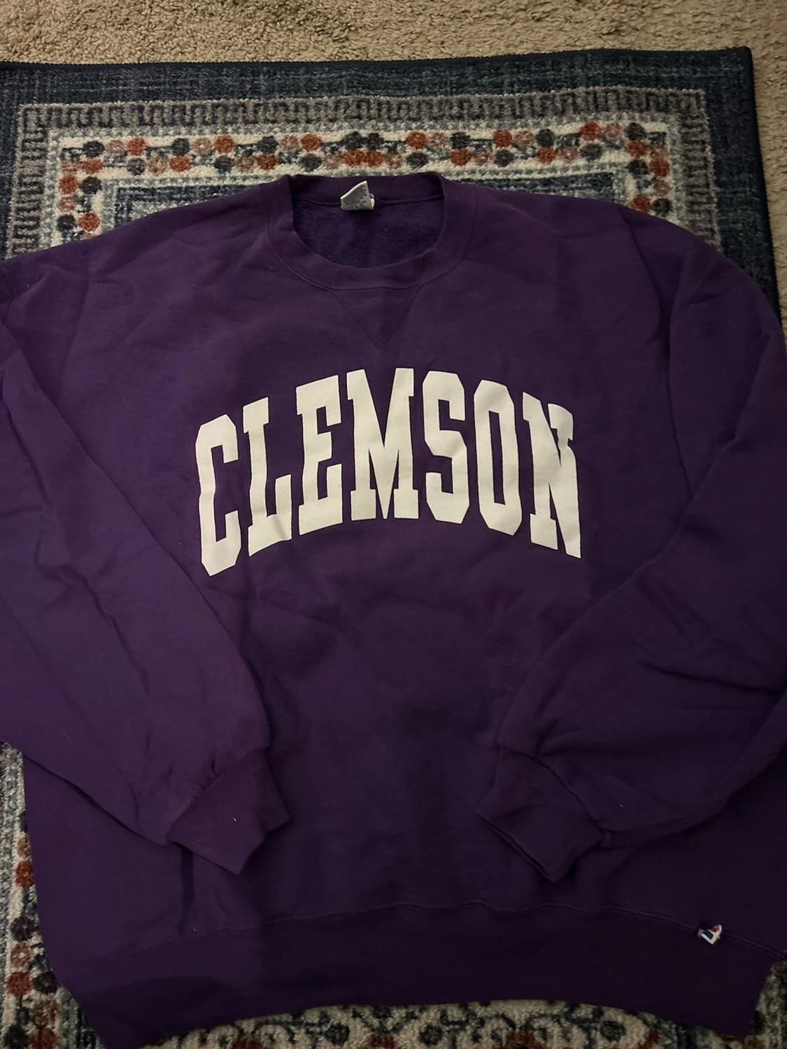  러셀 애슬레틱 빈티지 클렘슨 대학교 퍼플 크루넥 스웻셔츠 상품이미지1