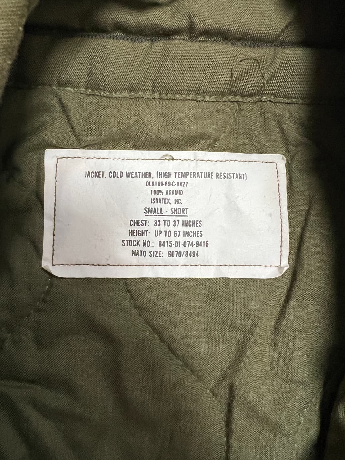 택포18) 80s 오리지널 cvc 탱커자켓 아라미드 Small short 상품이미지4