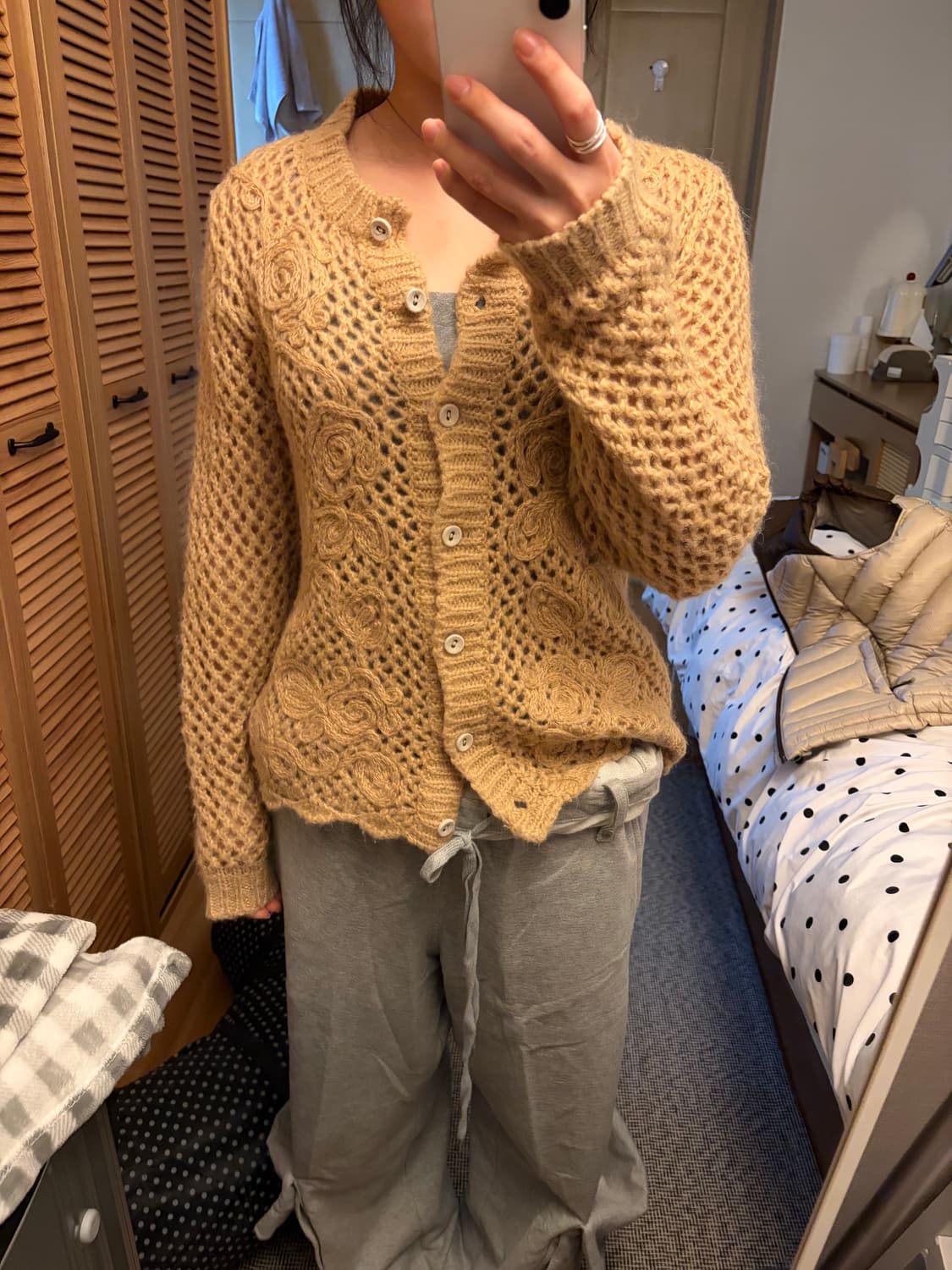 시눈st 가디건 로즈짜임 니트 상품이미지1