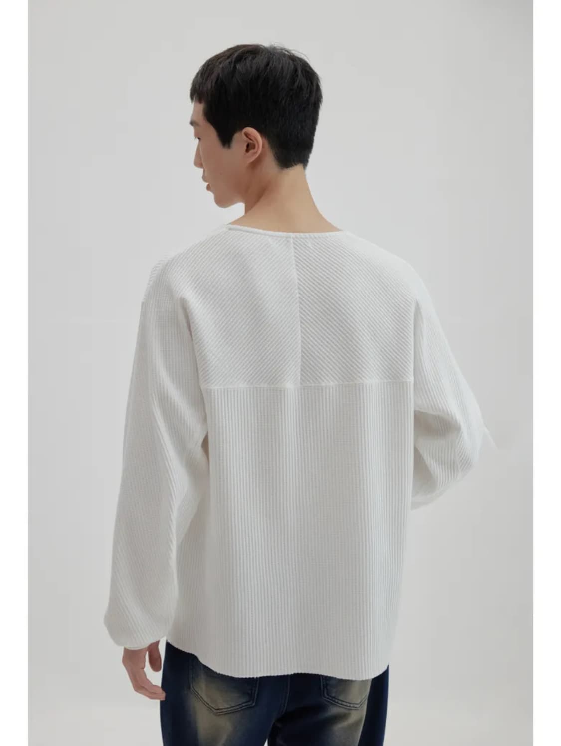 (새상품) 넌블랭크 와플 보트넥 티셔츠_WHITE L사이즈 상품이미지4