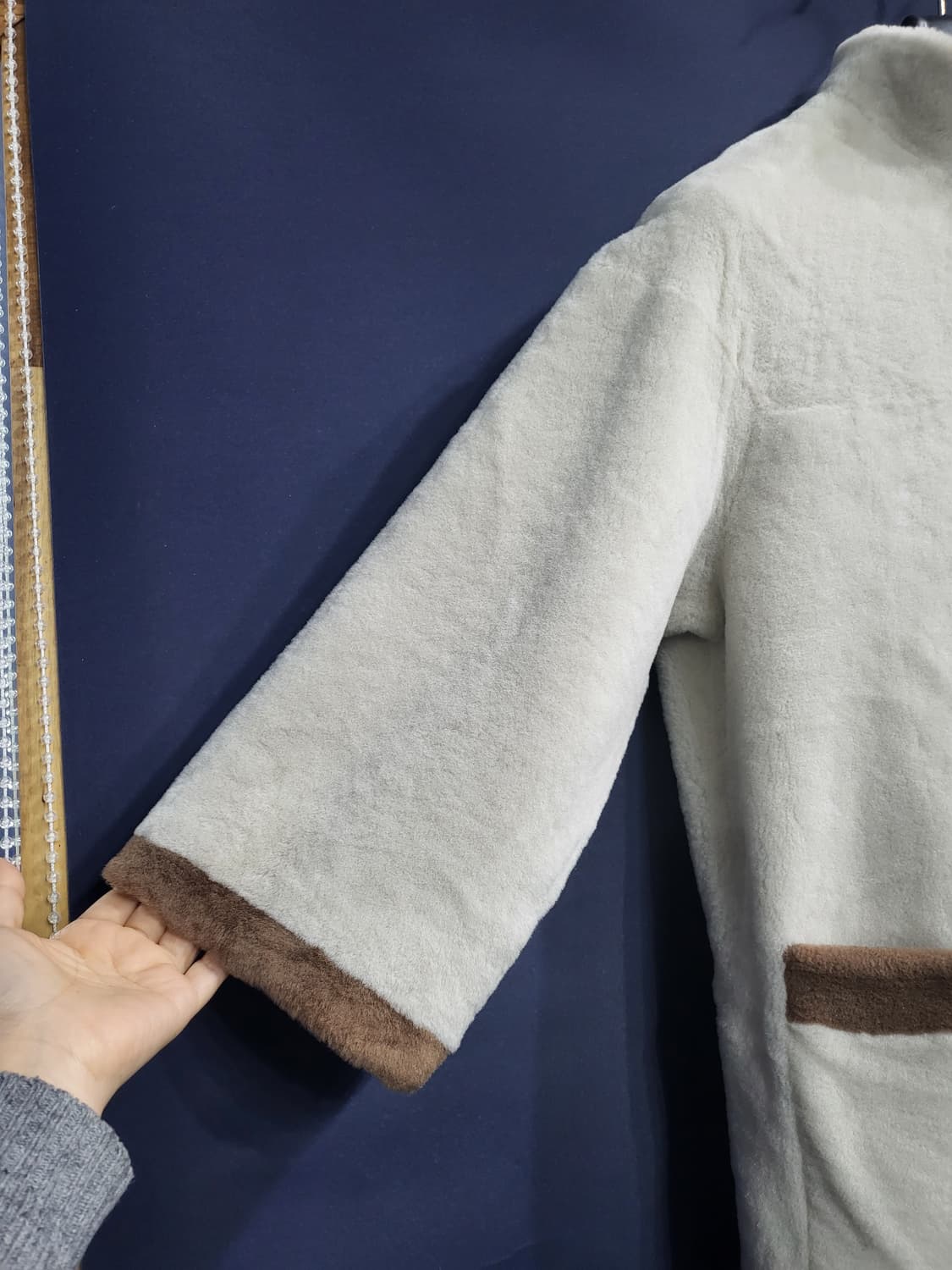 쁘렝땅 리버시블 핸드메이드 양모 양가죽 9부 무스탕(새상품) 상품이미지3