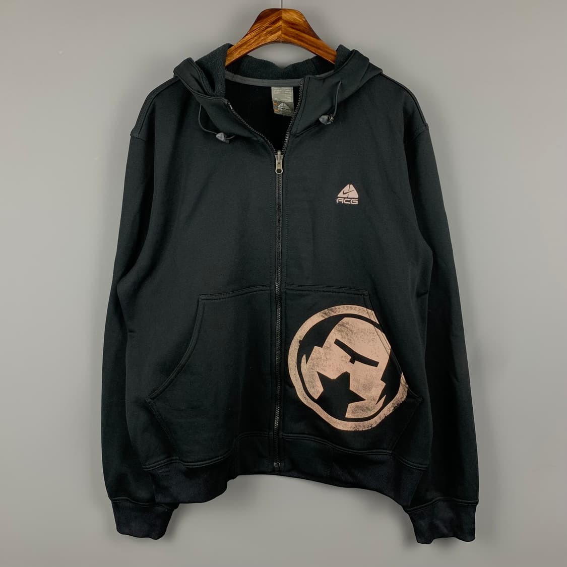 Acg 자수로고 블랙 후드집업 상품이미지2