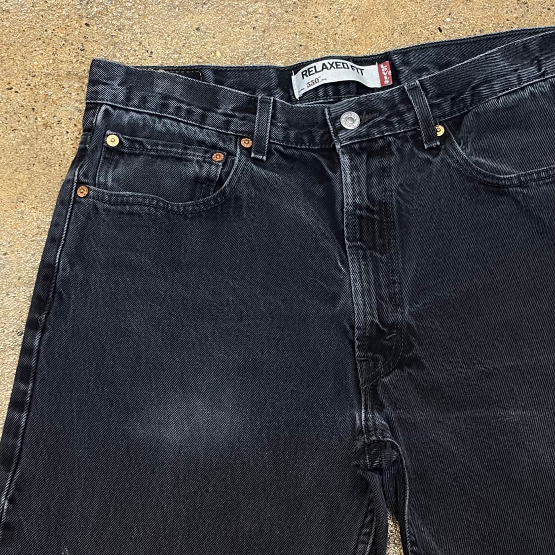 00s 미국 빈티지 리바이스 550 블랙진 찢청 청바지 상품이미지3