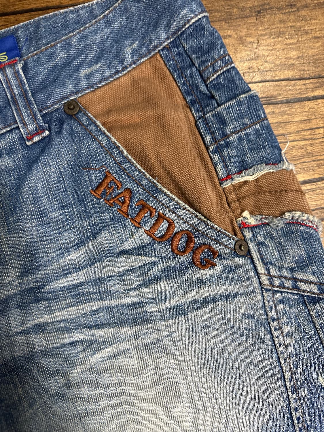 FATDOG JEANS Y2K 배색 워싱 데님 팬츠 실측27 상품이미지3