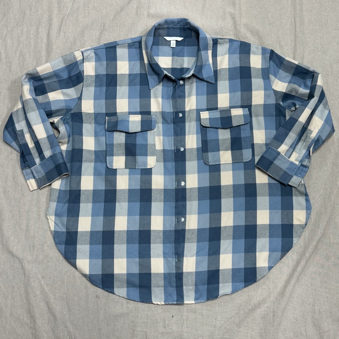 H&M 오버 블루 체크셔츠 XXL 상품이미지1