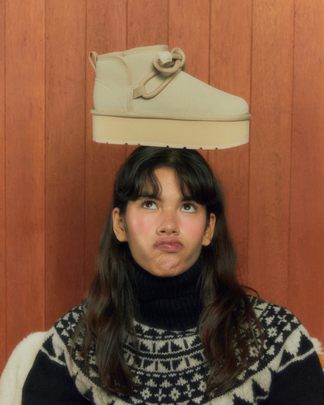 플러피시트러스 퍼지 리본 플랫폼 부츠 베이지 36사이즈 새상품 상품이미지2