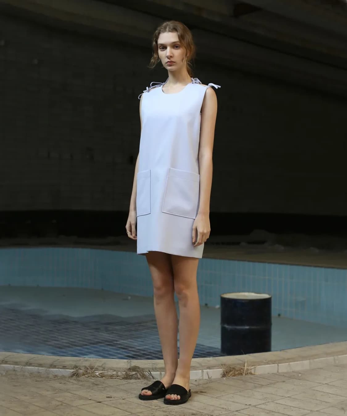 Shoulder Ribbon Dress (Light Purple) 상품이미지1