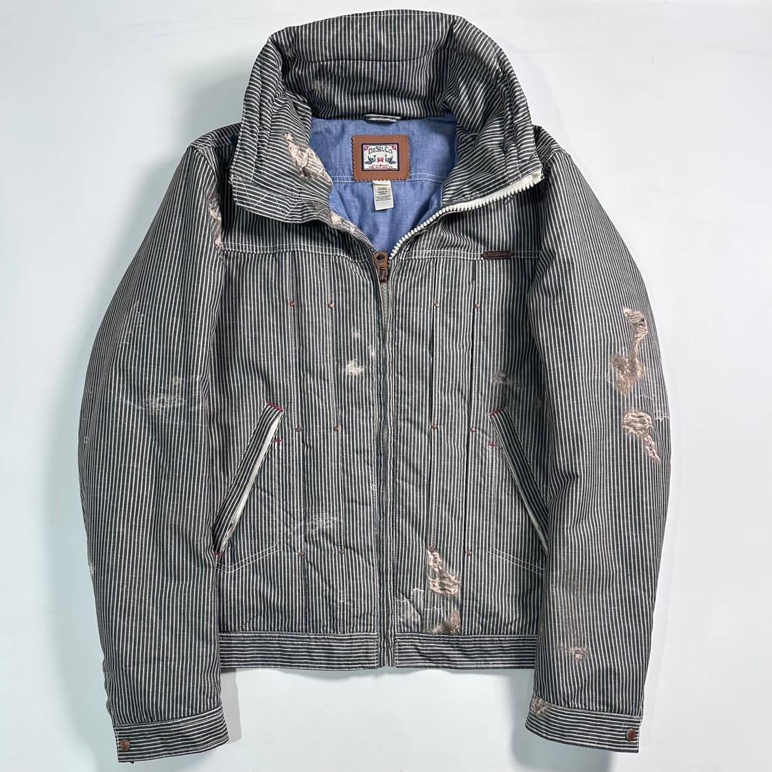 디젤 폴리쉘 데님 프린팅 하이넥 자켓  상품이미지1