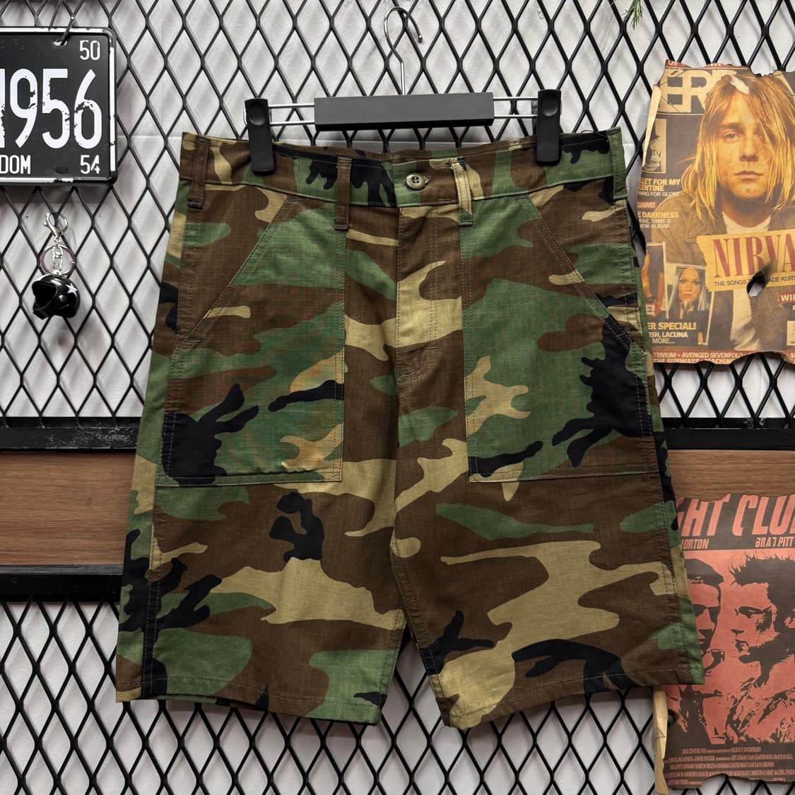 USA VINTAGE 밀리터리 카모플라쥬 퍼티그 하프 팬츠 상품이미지1